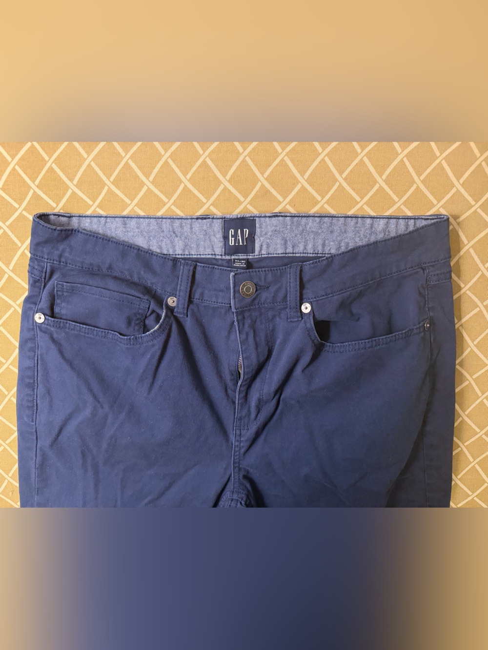 GAP Men’s 34x30 Navy Blue Straight Fit Stretch 5 Pocket Pants Chino Jeans